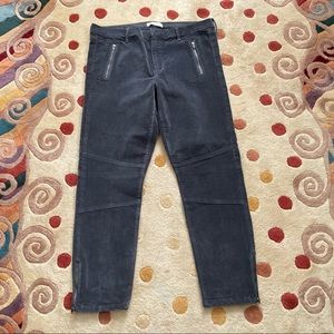Banana Republic Women’s Skinny Corduroy Pants Ankle Zipper Charcoal Grey Sz 32